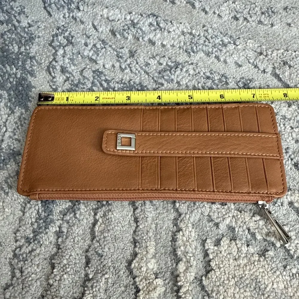 Lodis Julia Long Stacker Card Holder Slim Wallet Chestnut/tan RFID Protection